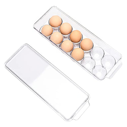 12 Eggs Holder for Refrigerator, Clear Egg Container for Fridge, Kitchen - size: 12 Eggs