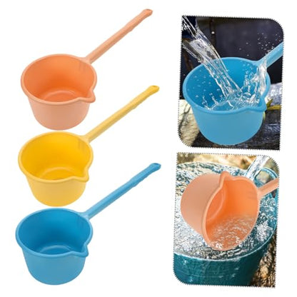 Plastic Water Ladle Bath Ladle Dipper 3pcs Long Handle Hair Washing Cup Kitchen Water Scoop Livestock Feeding for Garden Watering Supplies