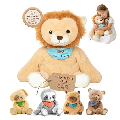 Lilly's Love Weighted Stuffed Animals for Adults & Kids — 5lb Calming Lion Plush for Anxiety, ADHD & Sensory | Machine Washable Weighted Stuffed Animal w/Removable Insert | Leo The Lion - color: Lion