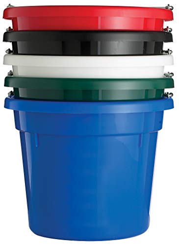 Little Giant® Round Plastic Utility Bucket | Durable & Versatile Feeder Bucket with Handles | 10 Quarts | Black - color: Black