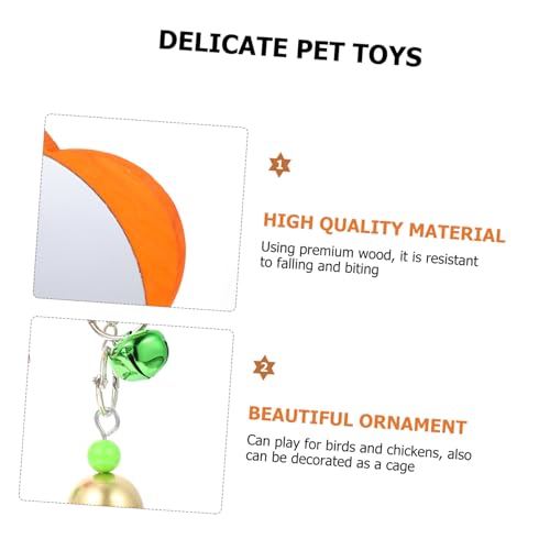 Generic Chicken Mirror with Bell for Birds and Poultry Acrylic Hanging Mirror for Roosters Hens Parrots Interactive Pet Cage Accessory for Fun and Entertainment