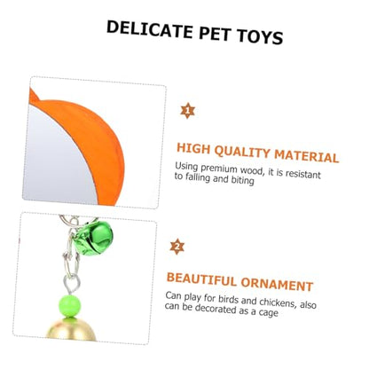 Generic Chicken Mirror with Bell for Birds and Poultry Acrylic Hanging Mirror for Roosters Hens Parrots Interactive Pet Cage Accessory for Fun and Entertainment