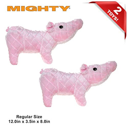 MIGHTY® 2 Pack Farm Animal: Piglet Ultra Plush Dog Toys | Multiple Layers & Reinforced Seams , Washable and Floats , Mighty® Construction - color: 2PK Pink Piglet