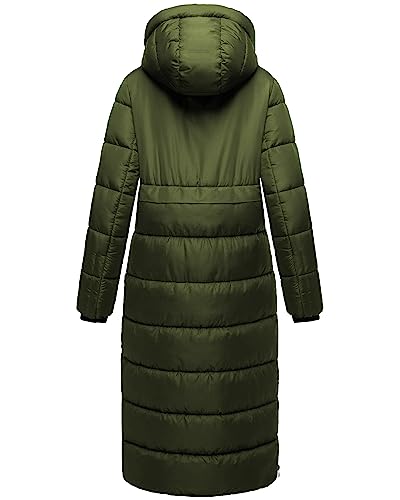 Womens Winter Maxi Long Parka Coats Puffer Down Quilted Jacket with Hood - color: Armygreen-303, size: XX-Large