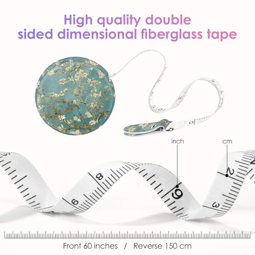 Sewing Tape Measure，Colour Printed Small Retractable Soft Measuring Tape for Tailor Cloth Fabric Body Measurements. - color: Green Tree