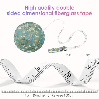 Sewing Tape Measure，Colour Printed Small Retractable Soft Measuring Tape for Tailor Cloth Fabric Body Measurements. - color: Green Tree