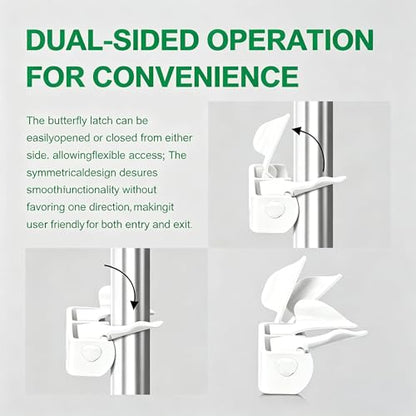 2 Pack Wall Mount Butterfly Latch 1-3/8" to 1-5/8", Gate Fork Lock with Padlock Hole, Chain Link Fence Parts, Gate Fork Latch,Chain Link Fence Gate Latching Hardware(White - 2 pcs) - color: White - 2 pcs