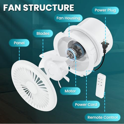 HG Power 8 Inch Bathroom Exhaust Fan 2-Way Reversible Window Fan with Remote Control, 3-Speed 2300RPM Low Noise, for Baño Kitchen Ceiling Wall Mount Home Ventilation - color: 8" - Two Way