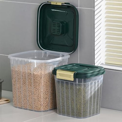 Yosoo 5KG Rice Storage Container, Sealed Bin with Lid, Pet Food Flour Grain, White, 2 counts, PP Material, for Kitchen, Pantry Organization (03) - color: 03