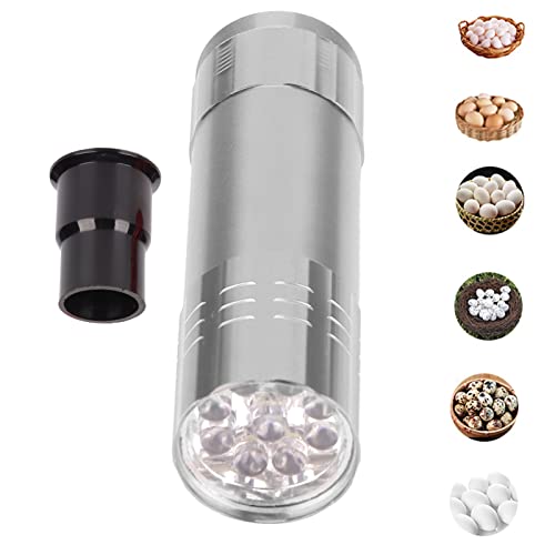 Egg Candler for Chicken Eggs, Light LED Cool Light Candler Candling Checker Lamp Incubator Chicken Lamp for Quail Goose Dark Canary All (Silver) - color: Silver