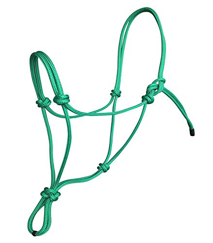Rope Halters for Horses Training Soft - 11 Sizes - Miniature, Foal, Weanling, Small Pony, Cob/Arab, Horse, Warmblood, Draft - color: Green, size: 10. Draft