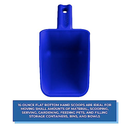Vikan Remco 63003 Color-Coded Plastic Hand Scoop - BPA-Free Food-Safe Kitchen Utensils, Restaurant and Food Service Supplies, 16 oz, Blue (Pack of 2) - size: 16 oz (Pack of 2)