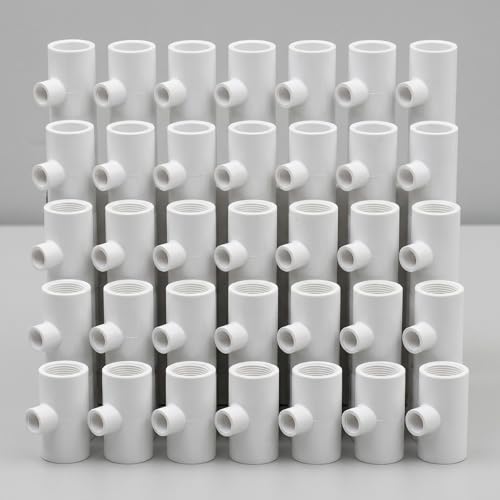 Holibanna 35pcs Automatic Chicken Waterer Fittings Kit for Quails and Ducks, White PVC Material with Leak Reduction and Resilient Design, 1/2 Inch Threaded Connections for Poultry Farm Use