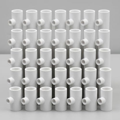 Holibanna 35pcs Automatic Chicken Waterer Fittings Kit for Quails and Ducks, White PVC Material with Leak Reduction and Resilient Design, 1/2 Inch Threaded Connections for Poultry Farm Use