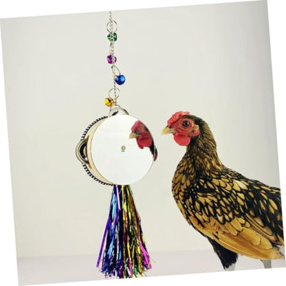 Holibanna Hen Chicken Toys Chicken Hanging Mirror Pet Chicken Toy Plaything for Hens