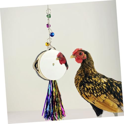 VANZACK Stainless Steel Double-Sided Mirror Drum Toy for Hens and Roosters Engaging Pet Plaything for Chickens Promotes Activity and Intellectual Development
