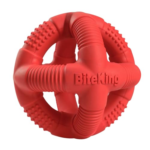 Natural Rubber Dog Balls for Large Aggressive Chewers - Lifetime Replacement - Indestructible and Durable Dog Toys for Large Breed, Red - color: Cage Ball - Red, size: Large Breed (60 - 120 lb)