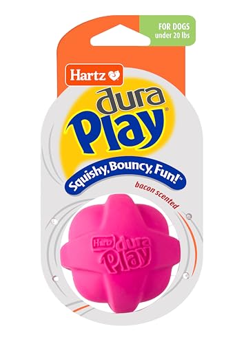 Hartz DuraPlay Bacon Scented Dog Toys, Small (Assorted Color) (Pack of 12) - size: 1 Count (Pack of 12), style: Small Ball