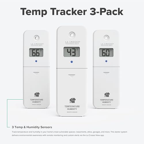 Temp Tracker Wi-Fi Alert System 3 Pack with The Bridge Gateway and 3 Indoor Outdoor Temperature and Humidity Sensors - size: Large