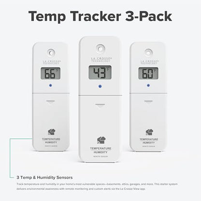 Temp Tracker Wi-Fi Alert System 3 Pack with The Bridge Gateway and 3 Indoor Outdoor Temperature and Humidity Sensors - size: Large