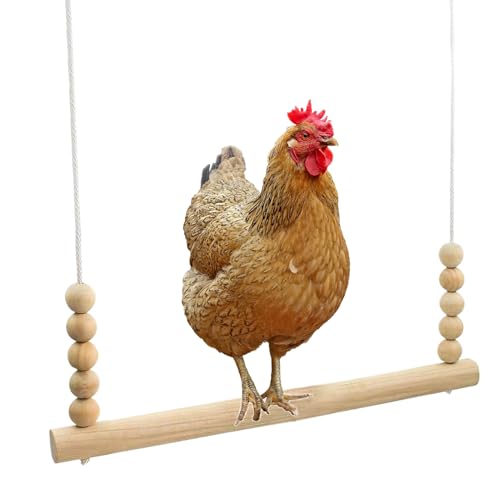 Chicken Swing Toy, Chicken Perch Natural Wooden Swing Toys Perch Ladder Coop Accessories
