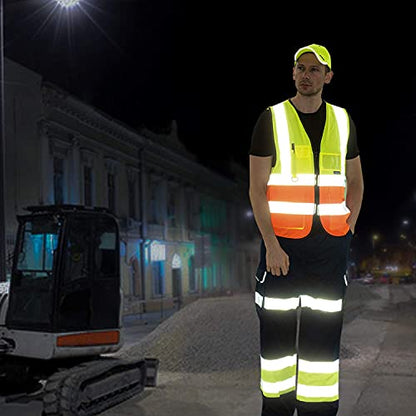 A-SAFETY Pink High Visibility Vest,Reflective Safety Vest Workwear 7 Pockets Hi Vis Durable Vest with Reflective Tapes 4 Lower Pockets,Small - color: Pink, size: Small