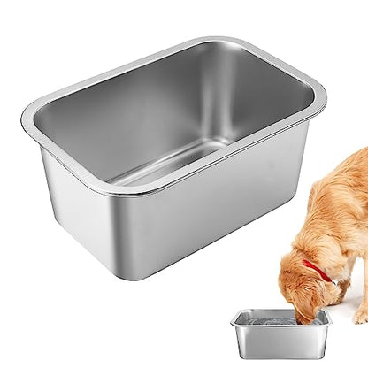 2 Gallons Large Dog Bowls - Durable Food Grade Stainless Steel Dog Water and Food Bowl No Spilling, High Capacity for Medium Large Breed Dogs Indoor Outdoor - size: 2 Gal