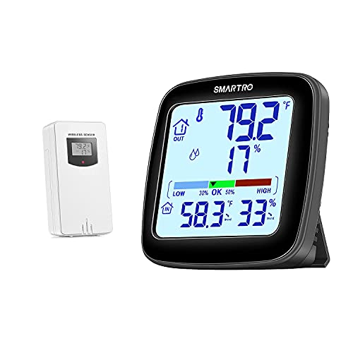 SMARTRO SC92 Professional Indoor Outdoor Thermometer Wireless and SC42 Professional Digital Hygrometer Indoor Thermometer Room Humidity Gauge Temperature and Humidity Meter & Pro Accuracy Calibration