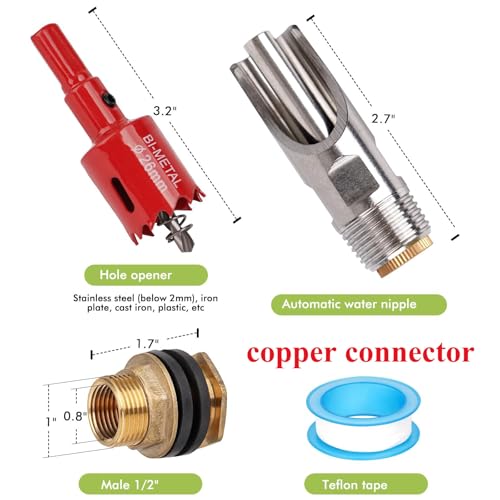 Stainless Steel Pig Water Nipple 1/2 Thread Automatic Pig Nipple Drinker Feeder Waterer for Pigs Livestock Brass 3pcs - color: Brass, size: 3pcs