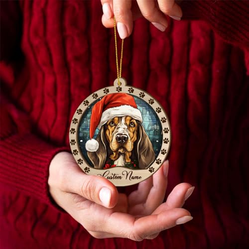 Personalized American Leopard Hound Ornament, American Leopard Hound Christmas Ornament, Custom Name American Leopard Hound Dog Suncatcher for Christmas Tree - color: American Leopard Hound