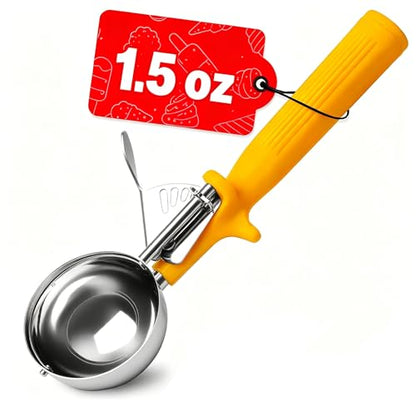 HOMURE H 1.5 OZ Scoop, Ice Cream Scoop with Trigger, #20 Disher, 3 tbsp Cookie Scoop for Baking, Muffin Scoop, Blue Handle, for Making Ice Cream Cookie Muffin Cupcake Mashed Potato Meatball - size: #20 (1.5 oz)