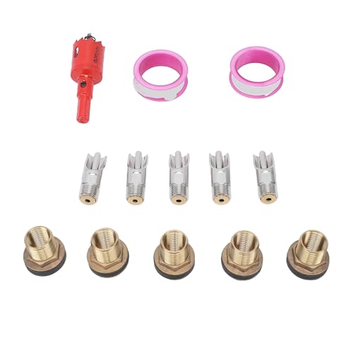 Asixxsix Waterer, Stainless Steel Automatic Nipple Waterer, Nipple with Brass Connectors and Sealing Tapes for Pigs Goats Swine
