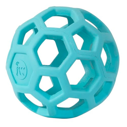 JW Pet HOL-ee Roller™, Dog Toy Puzzle Ball, Natural Rubber, Large (5.5” Inch Diameter), Blue - color: Blue, size: 5.5 Inch