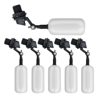6-Pack Adjustable Arm Float Ball Valve for Automatic Water Level Control in Livestock Water Troughs, Aquariums, Hydroponics, and Reservoirs, 1/2 Inch NPT Thread