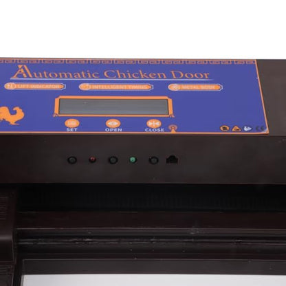 Automatic Chicken Coop Door Opener, Intelligent Double Open Timer LED Display Solar Powered, with Anti Pinch Function Low Battery Reminder, for Chickens Ducks Geese Poultry (Dark Brown) - color: Dark Brown