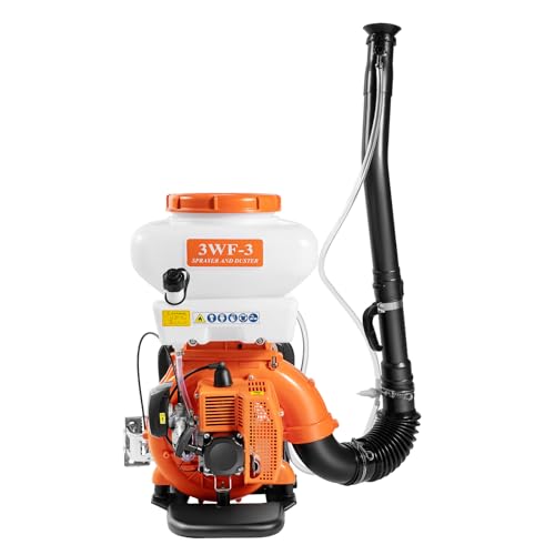 41CC Backpack Fogger Sprayer, 3.7gal Gas Powered Mist Blower 2.13kW Agricultural Mister Duster System with 2-Stroke Motor & Tank for Gardening & Farming 15.4 * 12.8 * 27.6in