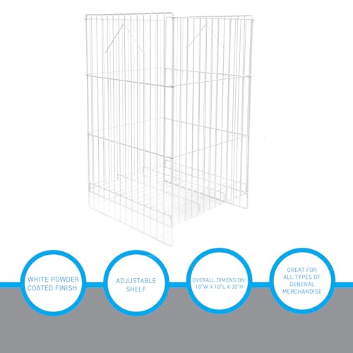 SSWBasics White Wire Dump Bin - 18" X 18" X 30"