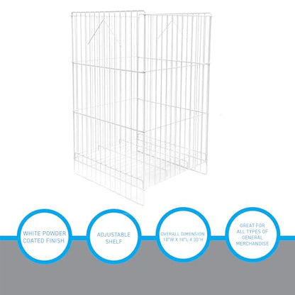SSWBasics White Wire Dump Bin - 18" X 18" X 30"