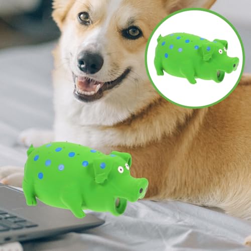 balacoo Dog Chew Toy with Grunting Sound Interactive Pig Molar Plaything Bite Resistant Pet Chew Toy for Dental Health Training 7.08X3.54X1.57In