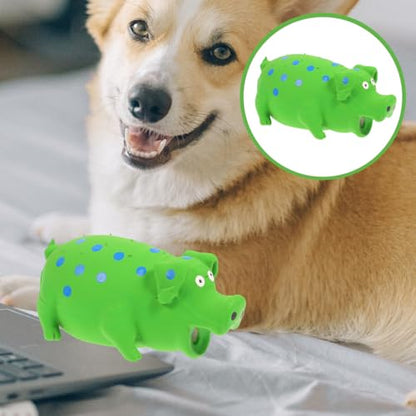 balacoo Dog Chew Toy with Grunting Sound Interactive Pig Molar Plaything Bite Resistant Pet Chew Toy for Dental Health Training 7.08X3.54X1.57In