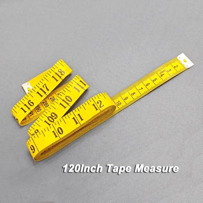 4 Pack Soft Tape Measure Double Scale 120-inch/300cm, Fabric Craft Tape Measure & Medical Body Measurement, Sewing Flexible Vinyl Ruler & Measuring Tape for Body Weight Loss (Yellow120Inch) - color: Yellow
