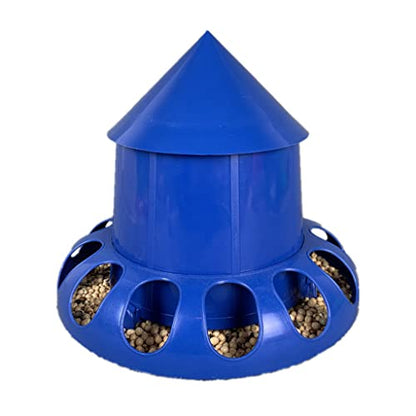 Feeder No Waste Automatic Poultry Food Dispenser House Design with Cover Hanging Poultry Food Contain Chick Feeders for Brooder No Waste - size: M