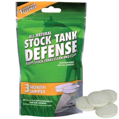 Airmax Stock Tank Defense, Livestock Water Trough Cleaner, Clean Drinking Tanks for Horse, Cattle, Goat & Chicken, Safe & Easy-to-Use Cleaning Tablet Treatment for Farming & Agricultural Use, 6 Tabs - size: 6 Tablets