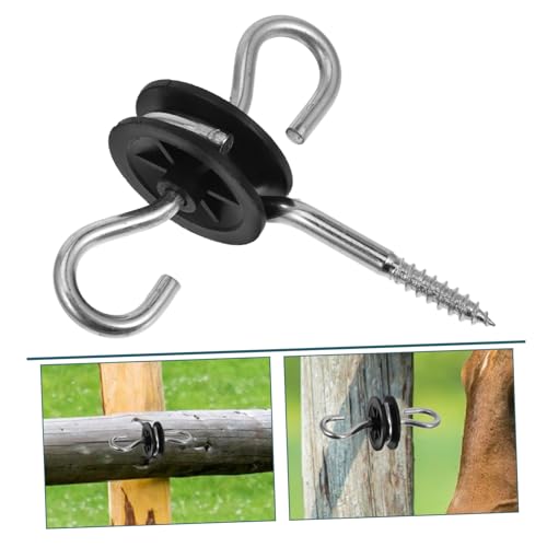 Toyvian 4pcs Electric Fence Screw-in Gate Handle with Insulator for Cattle Fencing and Reusable Design Easy Installation for Farm Use
