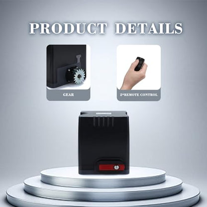 Sliding Gate Opener Kit with AC110V/60HZ Motor for 1350lb 40ft Gate,Wireless Remote, Alarm Lamp and Infrared Sensor, Gear Rack Driven Automatic Gate Operator with 13.12ft Racks (DK1350) - size: DK1350