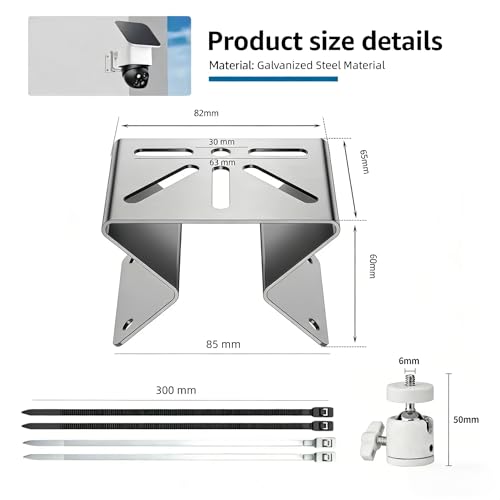Security Camera Mount 90° Corner Bracket with 1/4" Ball Head Adapter, Compatible with Eufy SoloCam S340/E30/E42, 4G LTE S330, PTZ/WYZE Cam, 270° View for Extreme Indoor/Outdoor Use