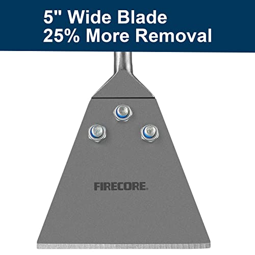 Firecore SDS Plus Floor Scraper with Spare Bolts and Locknuts, 5 Inch x 11 Inch Tile Removal Chisel Tool Long Handle Heavy Duty for Rotary Hammer Drill, Thinset Scraper Adhesives Remover FS22510 - style: 5" Floor Scraper