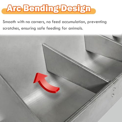 Stainless Steel Livestock Feeder Trough - Extra Wide Design for Pigs, Goats, Sheep & Horses - Durable, Efficient Feeding Solution for Farm Animals - size: L 1.5m/4.9ft 8 bit