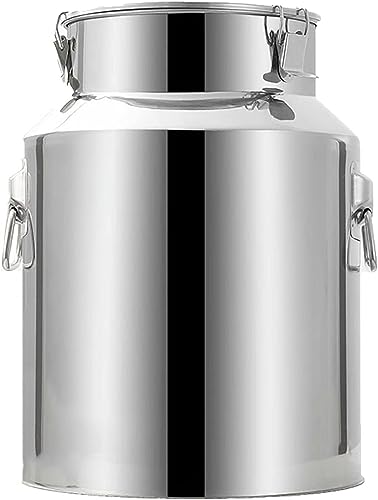 Food Grade Stainless Steel Jar for Storage Milk Transport Can Bucket Wine Pail Barrel with Sealed Lid for Milk Wine Liquid Storage Container - size: 24L