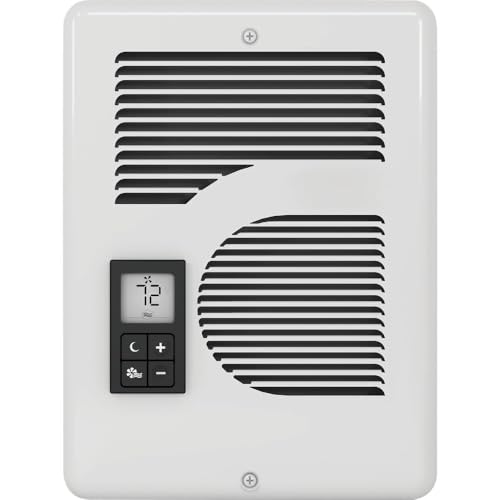 Cadet Energy Plus Wall Heater Complete Unit With Built-in Digital Thermostat (Model: CEC163TW, Part: 65215), 5460/5120/3410 BTU, 240/208/120 Volt, 1600/1500/1000 Watt, White